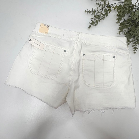 Anthropologie The Wanderer White Denim Cutoff Shorts Size 32 - Picture 3 of 7